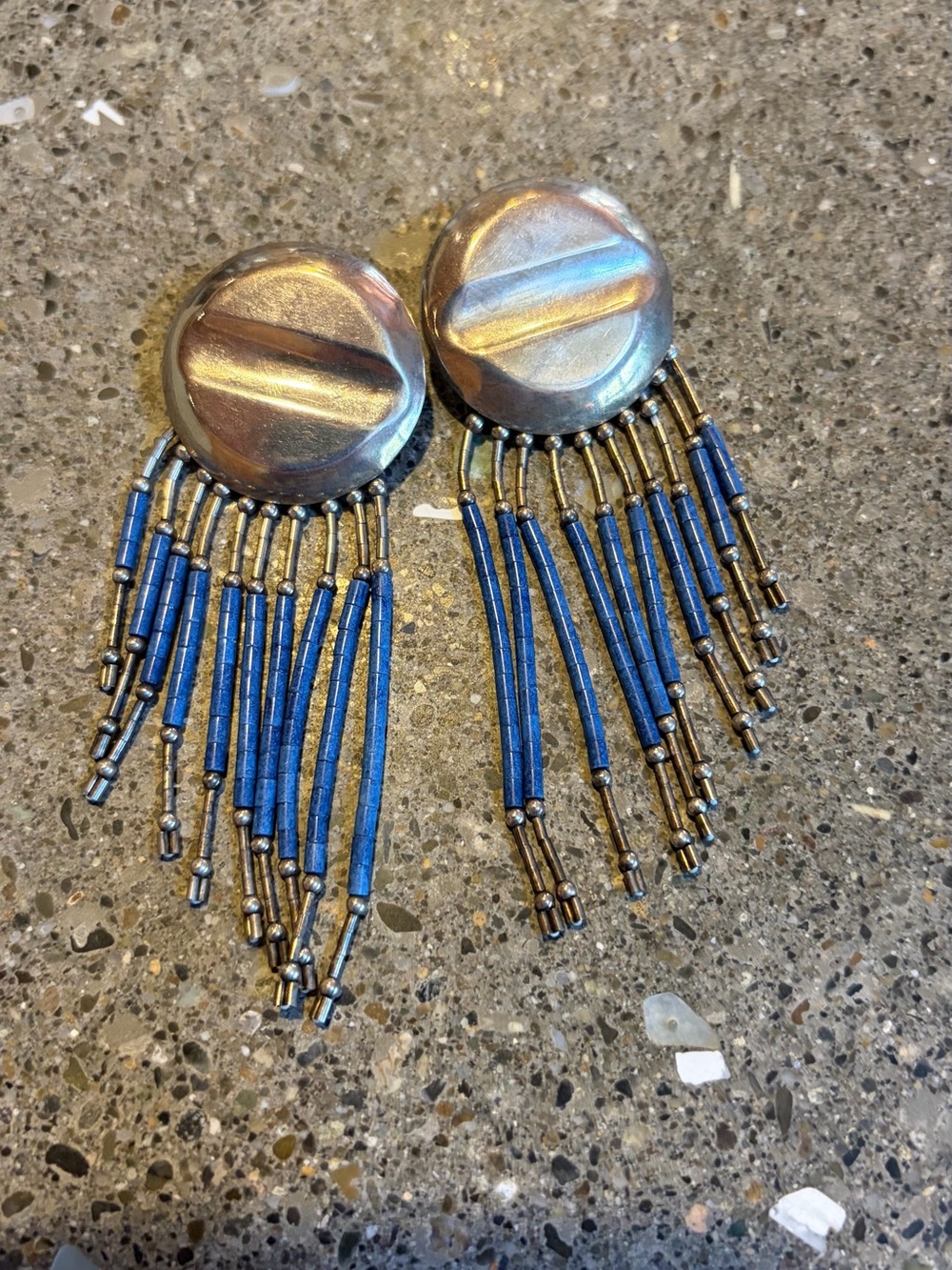 Carolyn Pollack vintage lapis sterling earrings